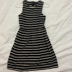 Madewell - black with white pinstripe linen dress - XS